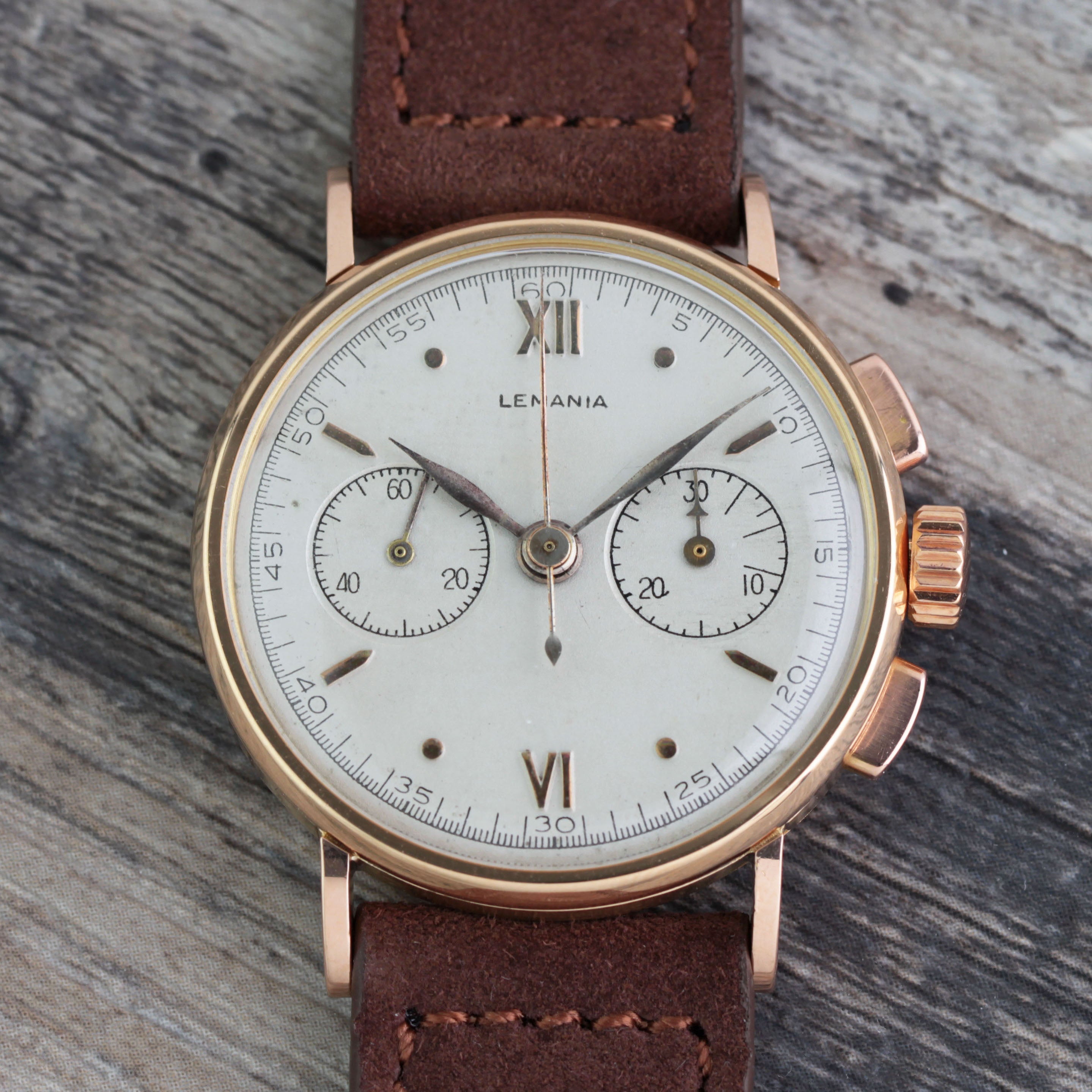 Lemania 1940s 18k Chronograph