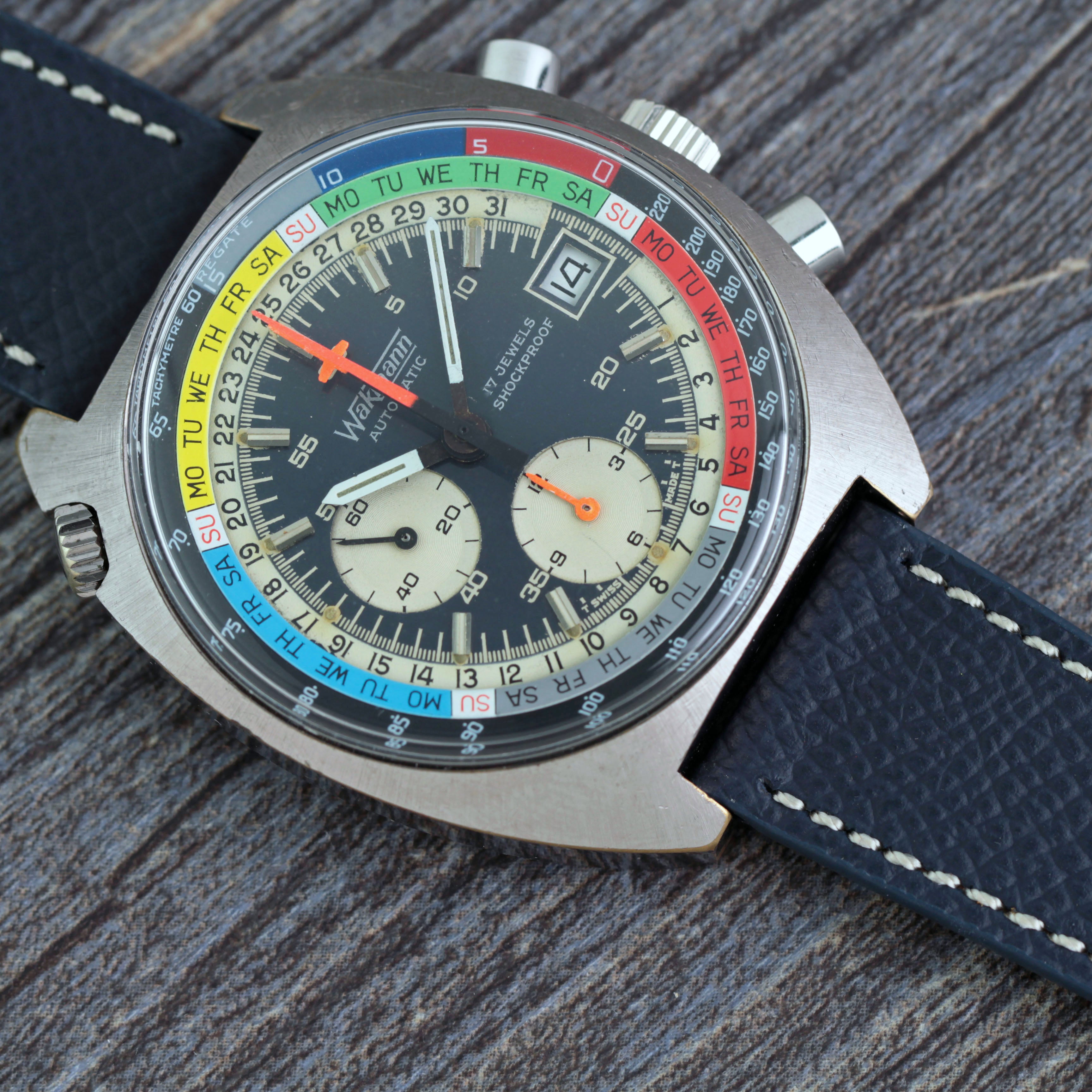 サンタマン　st amand REGENCE ラヴィエ Wakmann 1970s Regate Ref.9804 Automatic Swiss Chronograph Watch