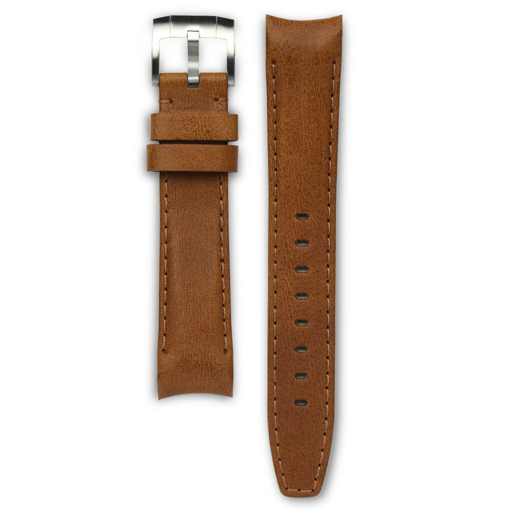 Everest Curved End Leather Strap for Rolex