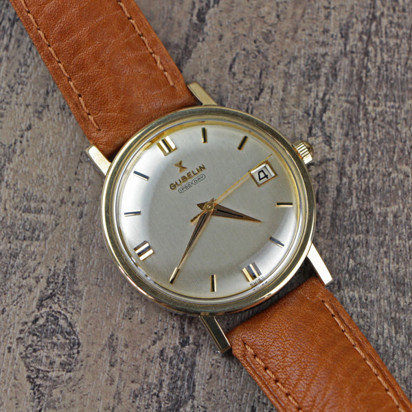 Gubelin Chronometer gold top steel case automatic dates 1960's