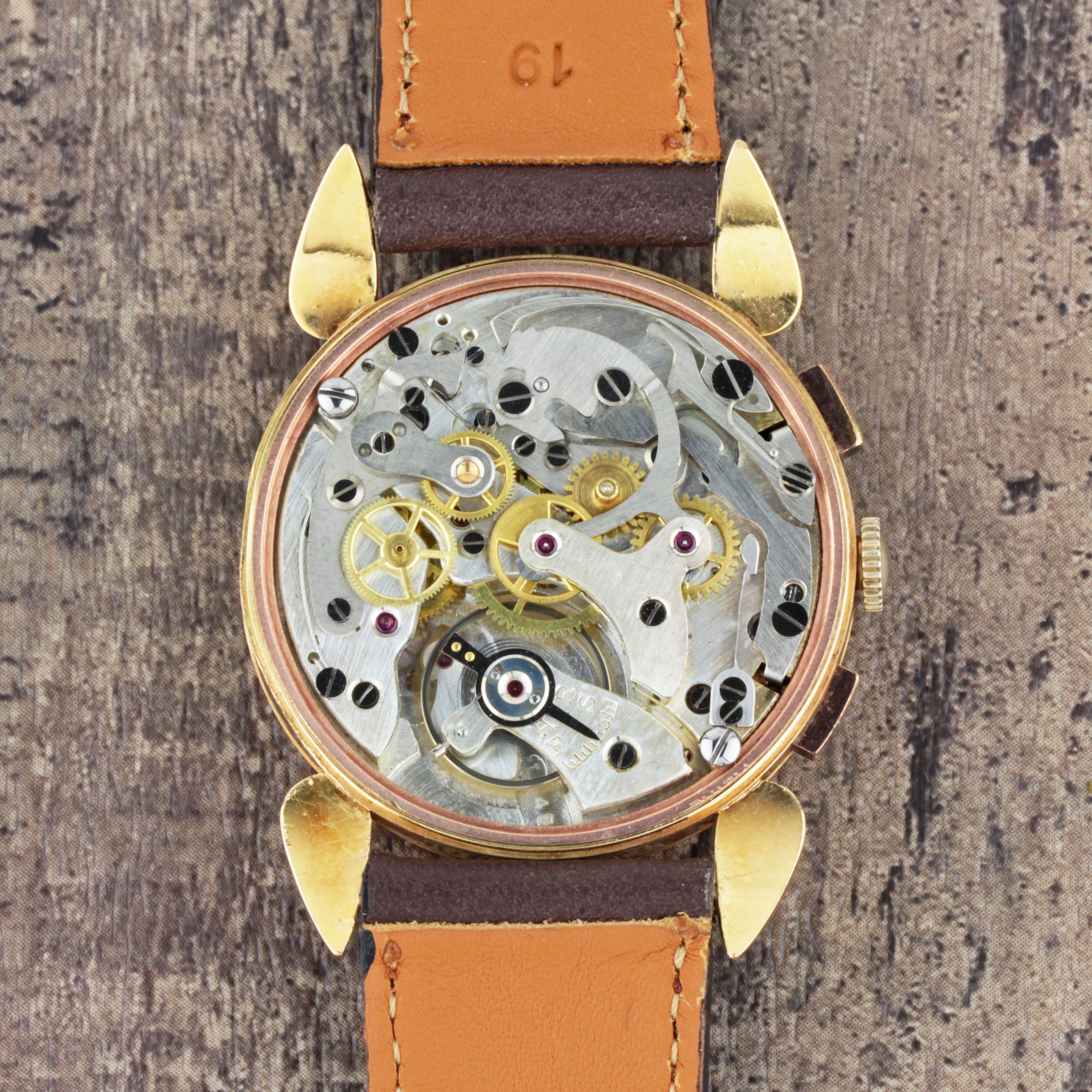 Lycke "Chronographe Suisse" c.1950 18k Chronograph
